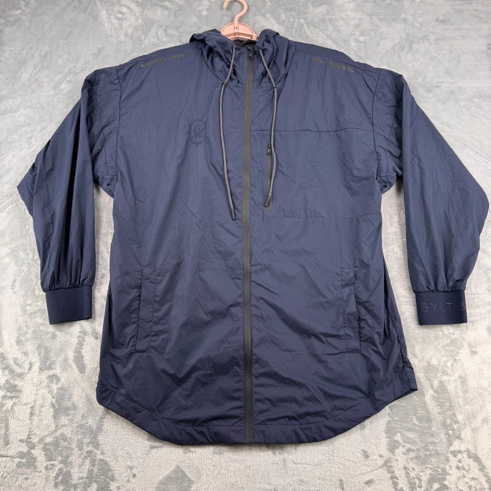 BYLT Dawnbreaker‎ Jacket Mens XXL Navy Blue Hooded Full Zip Windbreaker